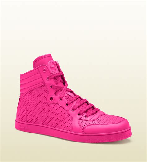 pink and white gucci shoes|pink gucci shoes high top.